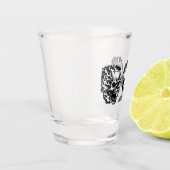 Flaming Skulls Personalized Shot Glas (Links)