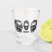Flaming Skulls Personalized Shot Glas (Voorkant)