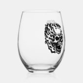 Flaming Skulls Personalized Wijnglas Zonder Voet (Rechts)