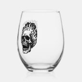 Flaming Skulls Personalized Wijnglas Zonder Voet (Links)