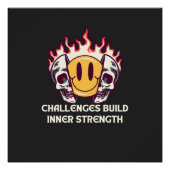 Flaming Smiley Gezicht met Schedels – Motivatie In Perfect Poster (Voorkant)