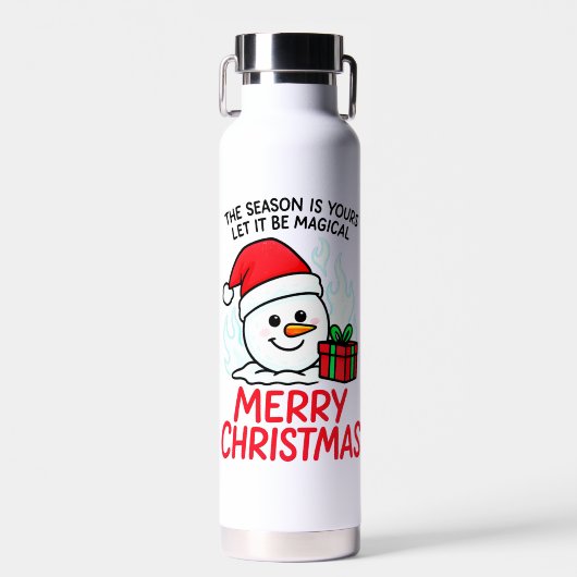 Flaming Snowman Christmas Insulated Holiday Tumble Waterfles (Voorkant)
