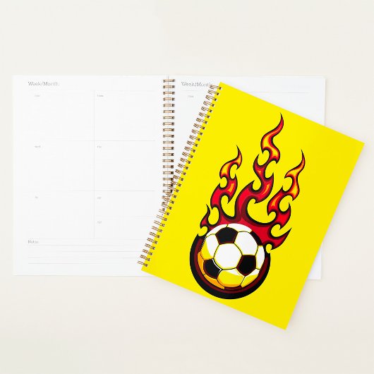 Flaming Soccer Ball Hot Fire Sports Planner