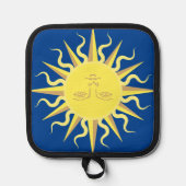 Flaming Sun Face Sjabloon Pannenlap (Voorkant)