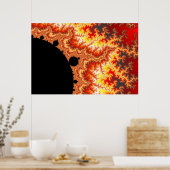 Flaming Sun - Fractal Poster (Keuken)