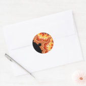 Flaming Sun - Fractal Ronde Sticker (Envelop)