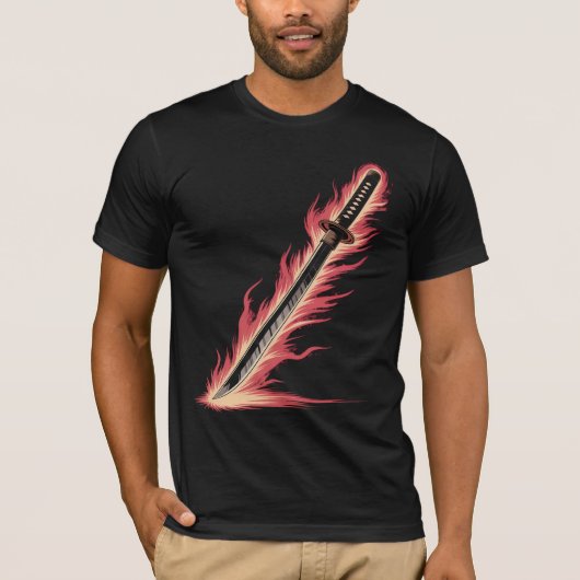 Flaming Sword Tee | Fire Blade Graphic Shirt (Voorkant)