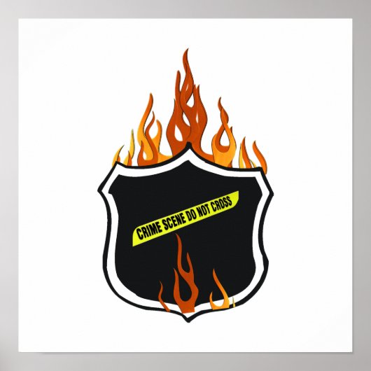 Flaming Tattoo politiesnop Poster (Voorkant)