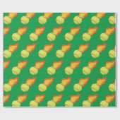 Flaming Tennis Ball Cadeaupapier (Vlak)