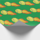 Flaming Tennis Ball Cadeaupapier (Hoek)