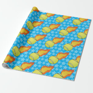  Flaming Tennis Ball Cadeaupapier