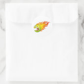 Flaming Tennis Ball Ronde Sticker (Tas)