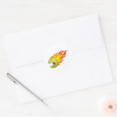 Flaming Tennis Ball Ronde Sticker (Envelop)