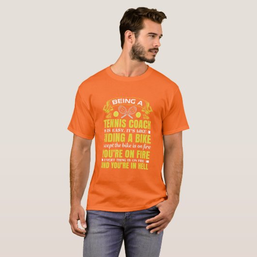 Flaming Tennis Coach T-shirt (Voorkant volledig)