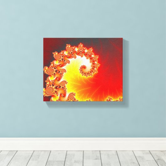 Flaming Tentacle - Fractal Art Canvas Afdruk (Insitu (Houten vloer))