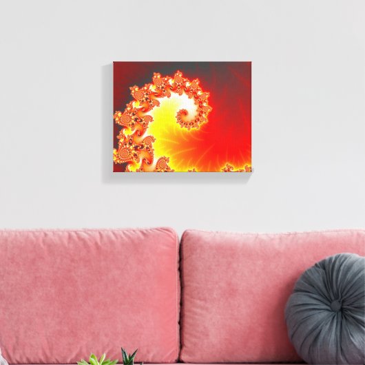 Flaming Tentacle - Fractal Art Canvas Afdruk (Insitu (Woonkamer))