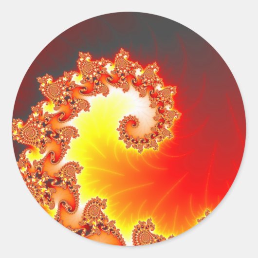 Flaming Tentacle - Fractal Art Ronde Sticker (Voorkant)