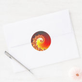 Flaming Tentacle - Fractal Art Ronde Sticker (Envelop)