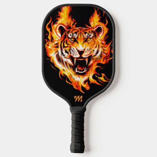 Flaming Tiger Monogram Pickleball Paddle (Achterkant)