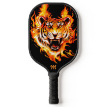 Flaming Tiger Monogram Pickleball Paddle