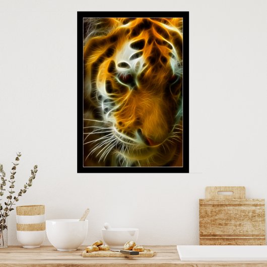 Flaming Tiger Poster (Keuken)