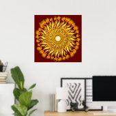 Flaming Tribal Sun Poster Print (Thuiskantoor)