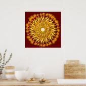 Flaming Tribal Sun Poster Print (Keuken)