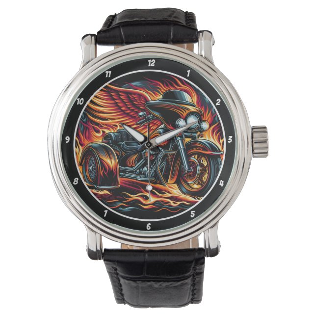 Flaming Trike, Dynamic Watch Face. Horloge (Voorkant)