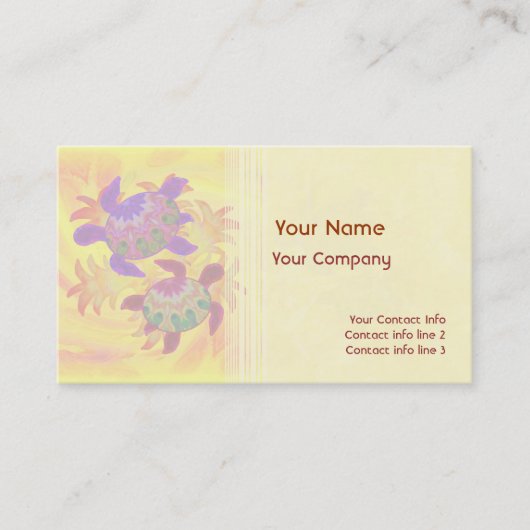Flaming Turtles Business Card Template Visitekaartje (Voorkant)