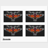 Flaming van een hartige kleurrijke koele schets v2 rechthoekige sticker (Vel)