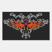 Flaming van een hartige kleurrijke koele schets v2 rechthoekige sticker (Voorkant)