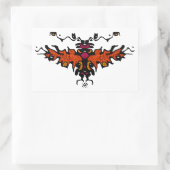 Flaming van een kleurrijke koele schets v1 rechthoekige sticker (Tas)