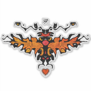 Flaming van een kleurrijke koele schets v3 sticker