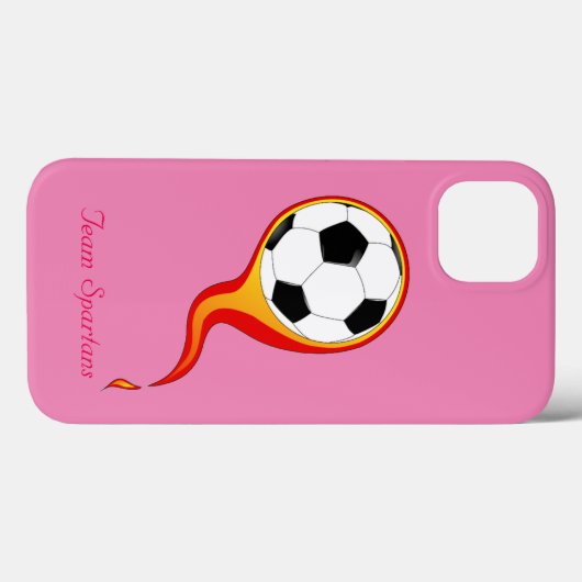 Flaming Voetbal op Roos Roze op maat Case-Mate iPhone Case (Achterkant (horizontaal))