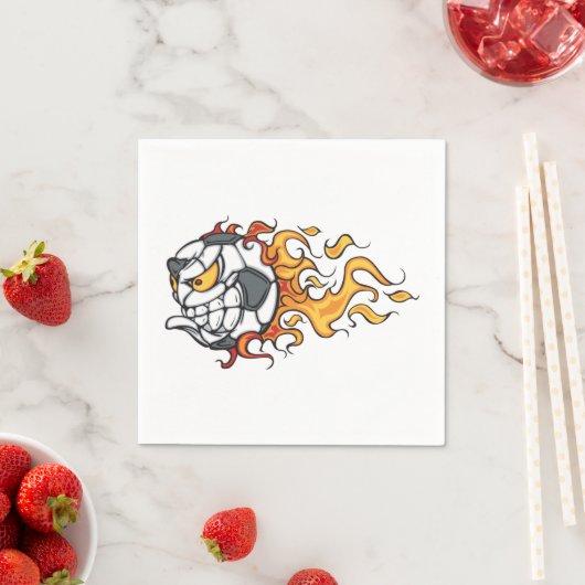 Flaming Voetballen papieren servetten (Insitu)