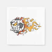 Flaming Voetballen papieren servetten (Voorkant)
