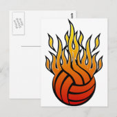 Flaming Volleyball Briefkaart (Voorkant / Achterkant)
