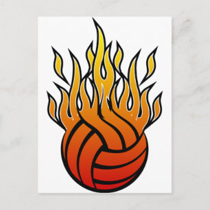 Flaming Volleyball Briefkaart