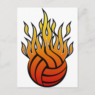 Flaming Volleyball Briefkaart