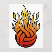 Flaming Volleyball Briefkaart (Voorkant)