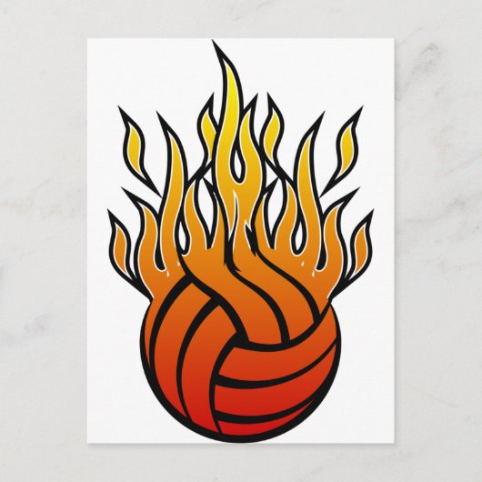 Flaming Volleyball Briefkaart (Voorkant)