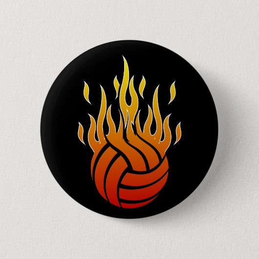 Flaming Volleyball Button (Voorkant)