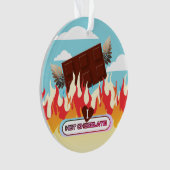 Flaming warme chocolademelk snoepjes snoep Kerst Ornament (voorkant)