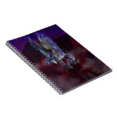 Flaming Winged Blue en White Unicorn Notebook Notitieboek (Rechterzijde)