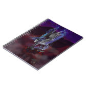 Flaming Winged Blue en White Unicorn Notebook Notitieboek (Linkerzijde)