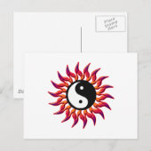 Flaming Yin Yang Sun Briefkaart (Voorkant / Achterkant)