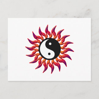 Flaming Yin Yang Sun Briefkaart
