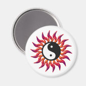 Flaming Yin Yang Sun Magneet (Voorkant / Achterkant)