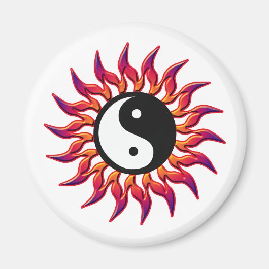 Flaming Yin Yang Sun Magneet (Voorkant)