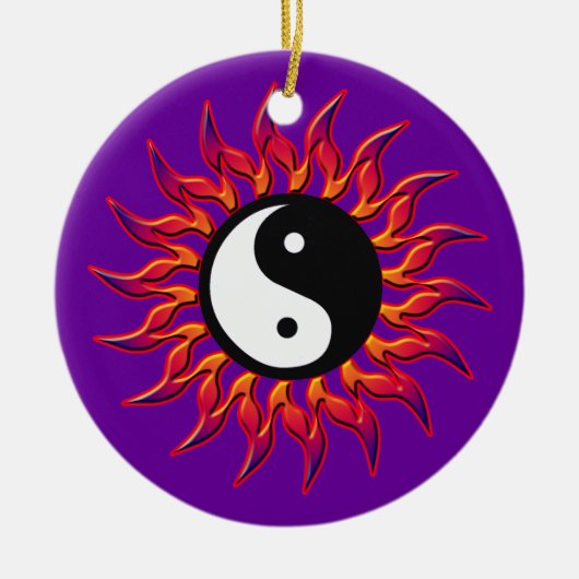 Flaming Yin Yang Sun Ornament (Voorkant)